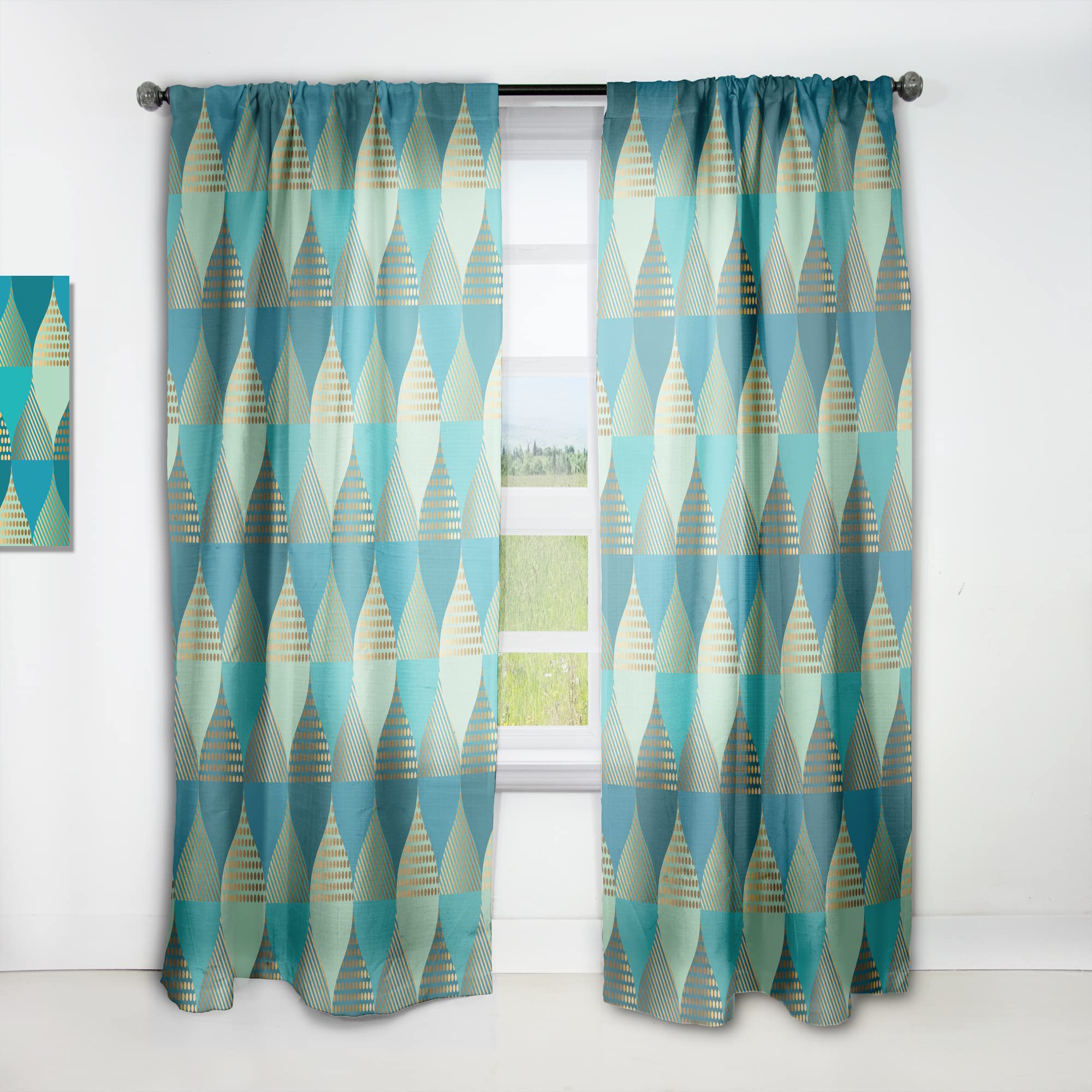 DesignQ Luxury Retro Drop Curtains - Thermal Insulated Single Panel (52x90 Inches) for Bedroom & Living Room - Elegant Window Drapes for Home Decor & Light Blocking