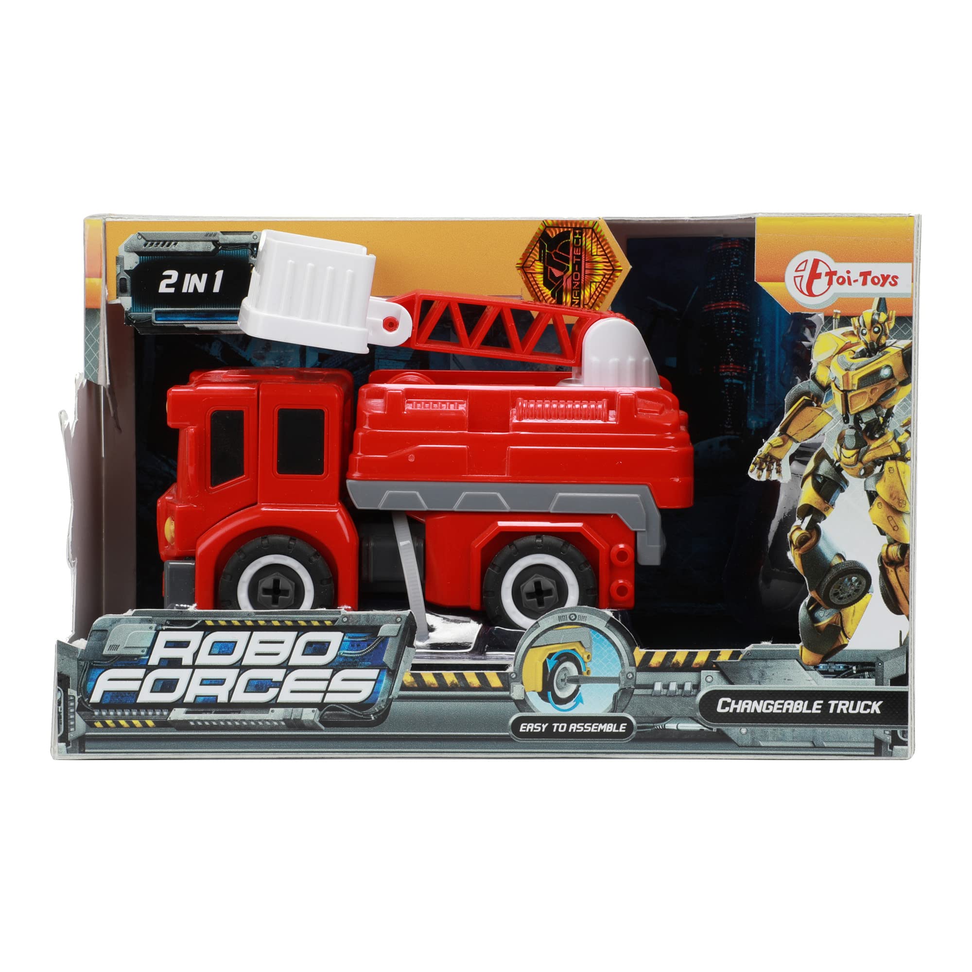 Toi-Toys Roboforces Transforming Robot Fire Truck – Convertible Toy for Kids, STEM Learning & Firefighter Role Play – Perfect for Birthday Gifts & Pretend Play Adventures