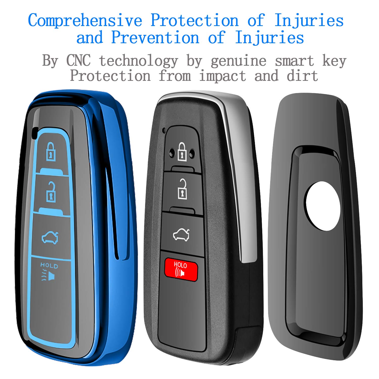 Premium Leather Keychain & Soft TPU Key Fob Cover Protector for Toyota - Durable Car Remote Case with Anti-Scratch Protection (Perfect for Daily Use & Travel Accessories)