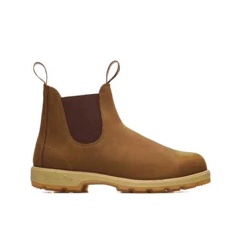 Blundstone 1320 Classic Chelsea Boots - Saddle Brown Leather with Gum Sole for Men & Women | Comfortable Slip-On Boots for Work, Hiking & Everyday Wear
