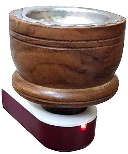 Handcrafted Shesham Wood Camphor Aroma Oil Diffuser & Incense Burner - Electric Kapoor Kapur Dani for Pooja, Meditation, Havan - Home & Office Spiritual Decor (Wooden K-2) | Perfect for Yoga Rooms, Prayer Spaces & Aromatherapy Sessions