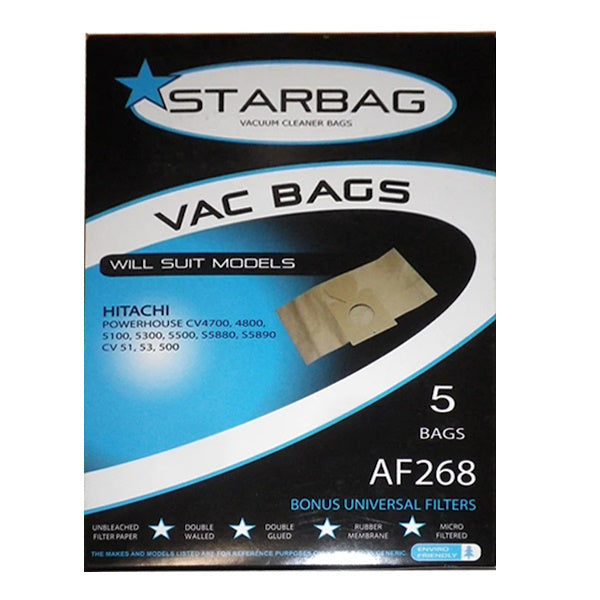 StarBag AF268 Vacuum Cleaner Bags - Compatible with [Brand/Model] - 10 Pack - HEPA Filtration for Dust & Allergens - Perfect for Home Cleaning & Pet Hair Removal