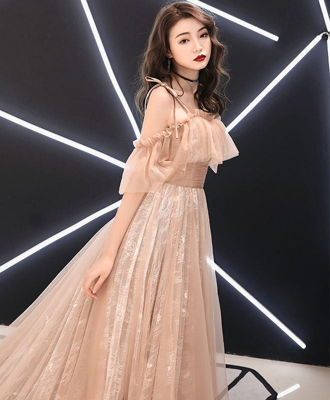 Elegant Pink Tulle Long Prom Dress & Evening Gown for Women - Perfect for Homecoming, Formal Dances, Weddings and Special Occasions