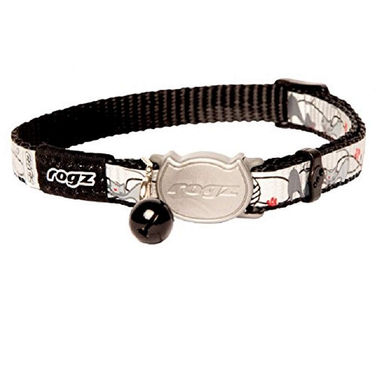 Rogz Refloctocat Reflective Cat Collar - One Size Fits All, Black - Perfect for Nighttime Safety & Outdoor Adventures