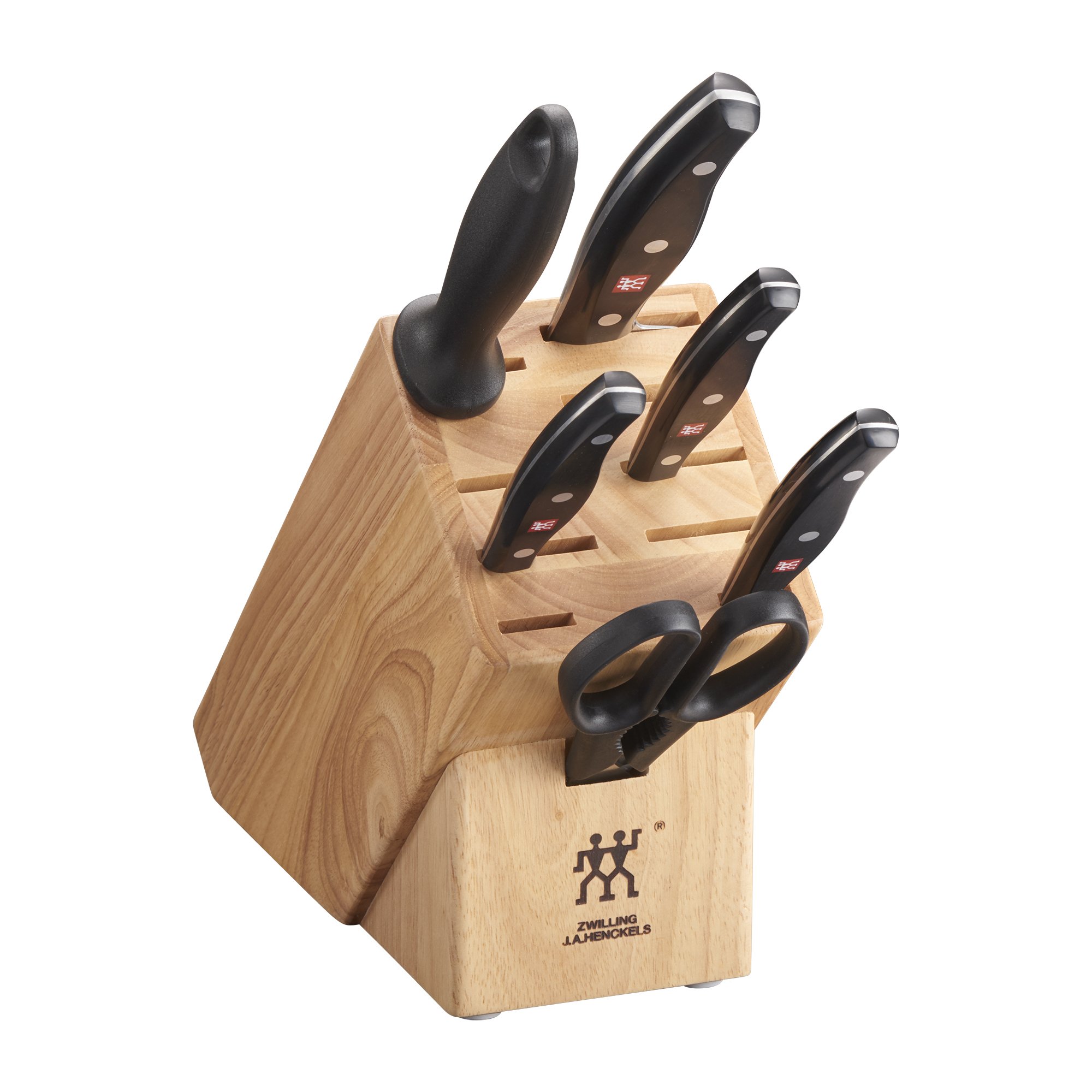 **ZWILLING Twin Signature 7-Piece German Knife Set with Block - Razor-Sharp High-Carbon Stainless Steel Knives, Dishwasher Safe - Perfect for Professional Chefs & Home Cooking, Meat Cutting, Vegetable Chopping, and More**