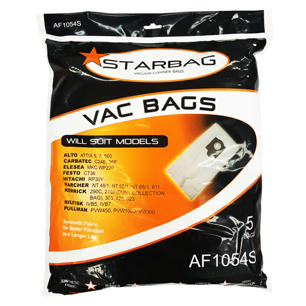 Starbag AF1054S Synthetic Vacuum Cleaner Bags - 10 Pack | Compatible with Hoover, Eureka & More | Dust-Free Replacement for Home Cleaning