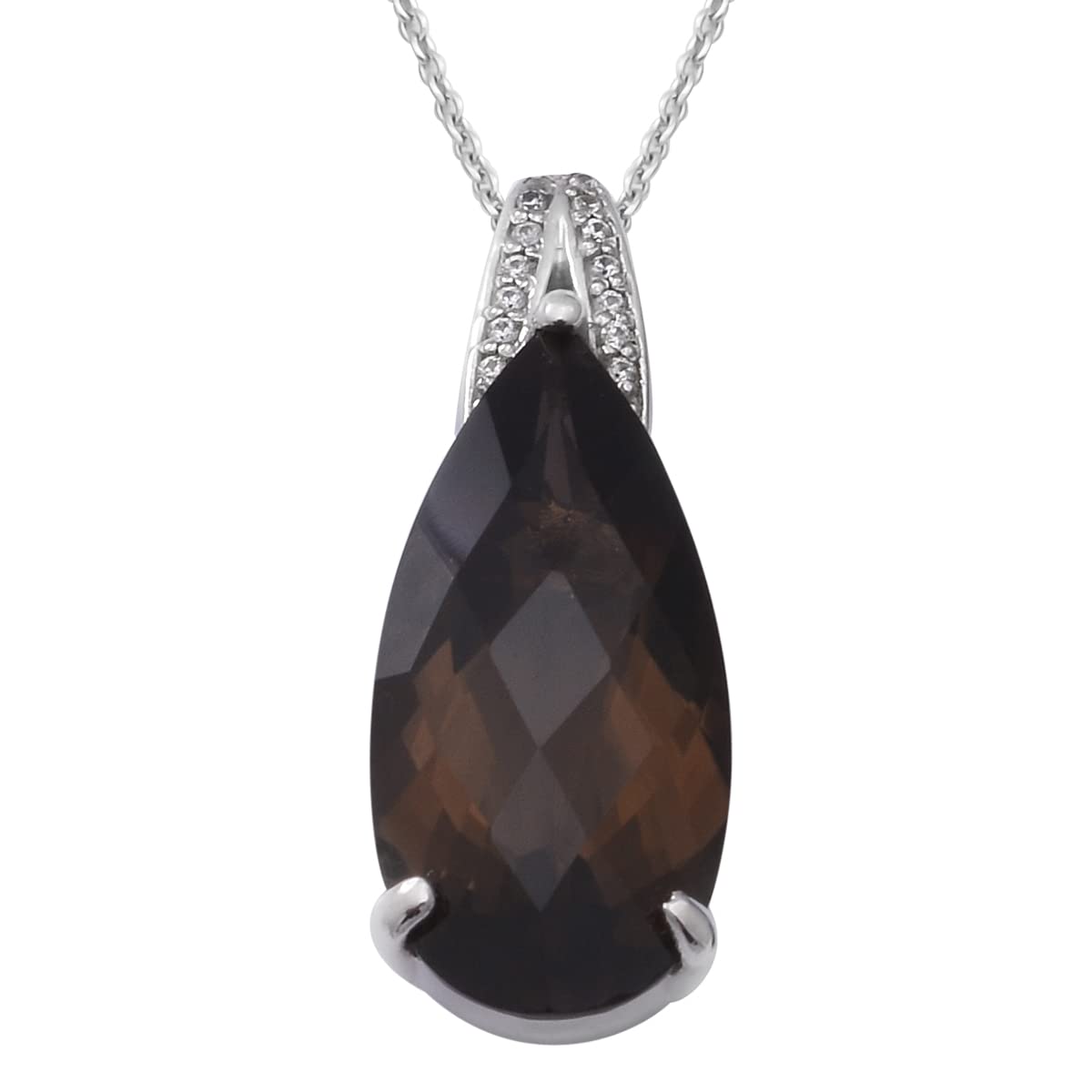 925 Sterling Silver Platinum Plated Zircon Gemstone Pendant Necklace for Women | Elegant Jewelry Gift for Birthday, Anniversary & Special Occasions