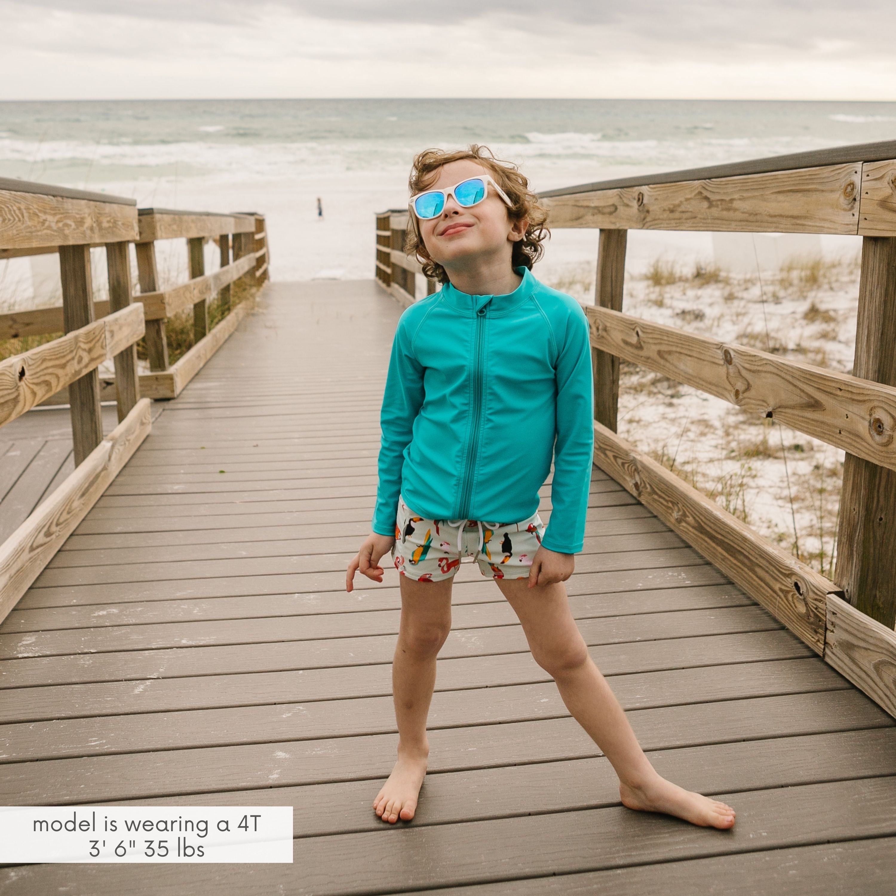 Kids Euro Swim Shorts for Boys & Girls - Tropical Bird Print Quick-Dry Swimwear | Perfect for Beach, Pool & Summer Water Activities