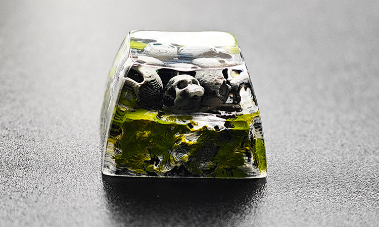 Custom Resin Keycaps for Mechanical Keyboards - Skull & Soul Design, Translucent Handmade Artisan Keycaps for Typing & Gaming (Perfect for PC, Mac, Laptop Enthusiasts)