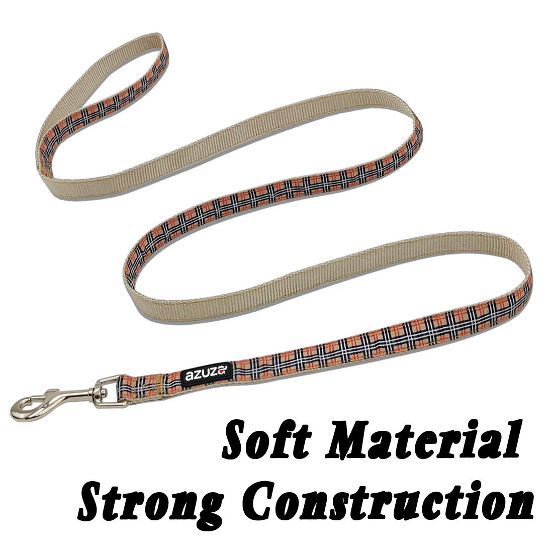 Azusa Classic Plaid Dog Collar and Leash Set for Small Dogs - Matching Collar & Leash Combo for Christmas, New Year, Festivals & Daily Walks - Perfect for Training, Gifting & Outdoor Adventures