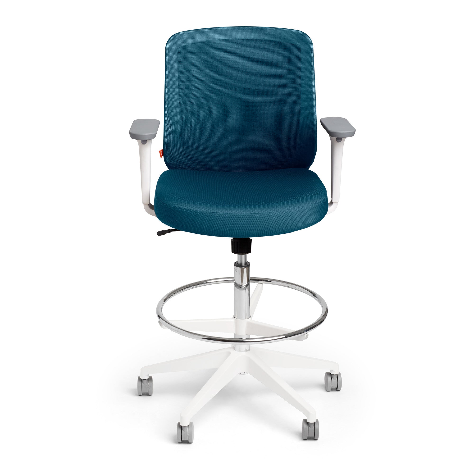 Ergonomic Max Drafting Chair with Mid Back Support & White Frame - Perfect for Office, Studio, and Home Workspaces