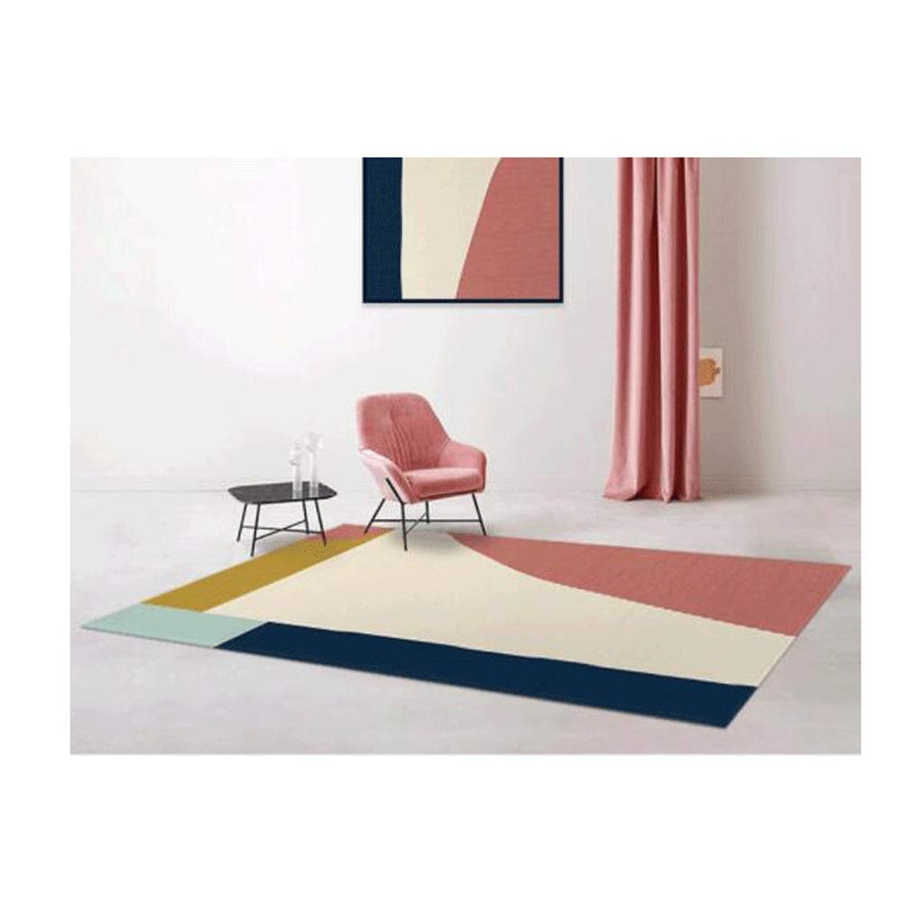 LZL Modern Geometric Pattern Rectangular Area Rug - 47.2x63 Inch Non-Slip Living Room Bedroom Carpet for Coffee Table & Bedside (Color C) | Home Decor, Office Floor Mat, Cozy Interior Design Accent