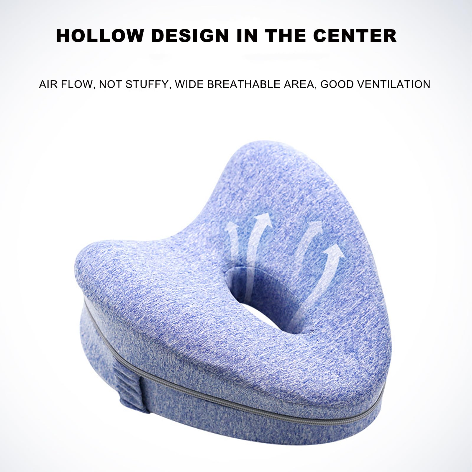 **Orthopedic Memory Foam Pillow for Side Sleepers – Spine Alignment & Pain Relief – Knee & Back Support Pillow for Hip, Leg & Lower Back Pain – Dark Blue – Perfect for Bed, Sofa & Travel**