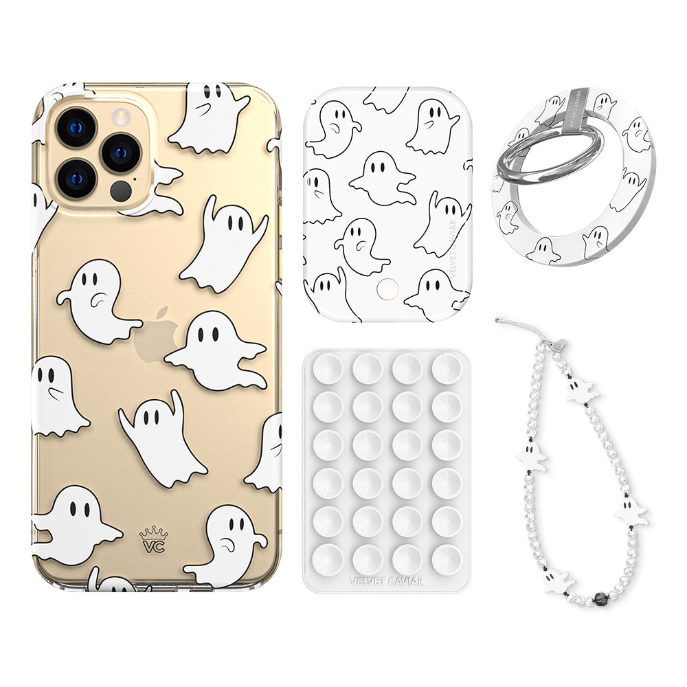 Ghosted iPhone Bundle Set - Anti-Slip Grip for iPhone 12/13/14/15 Pro Max - Perfect for Gym, Running & Outdoor Activities
