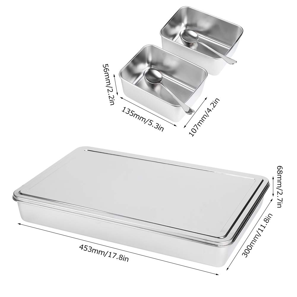 8-Grid Stainless Steel Seasoning Container Set - Condiment Jars for Salt, Sugar & Spices Storage | Kitchen Organizer Box for Cooking & Baking Essentials