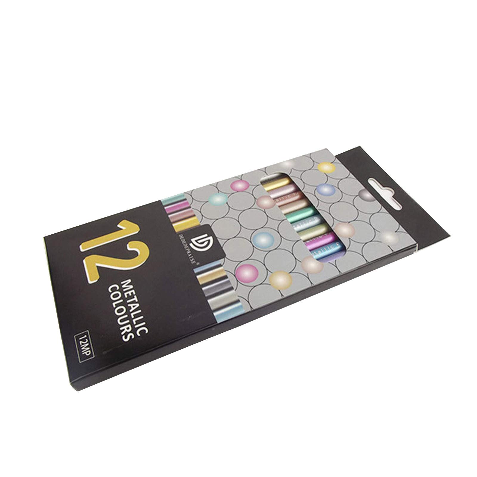 12-Pack Metallic Color Ballpoint Pens - 0.7mm Fine Point Black Ink for Smooth Writing | Perfect for Office, School, Journaling & Note Taking