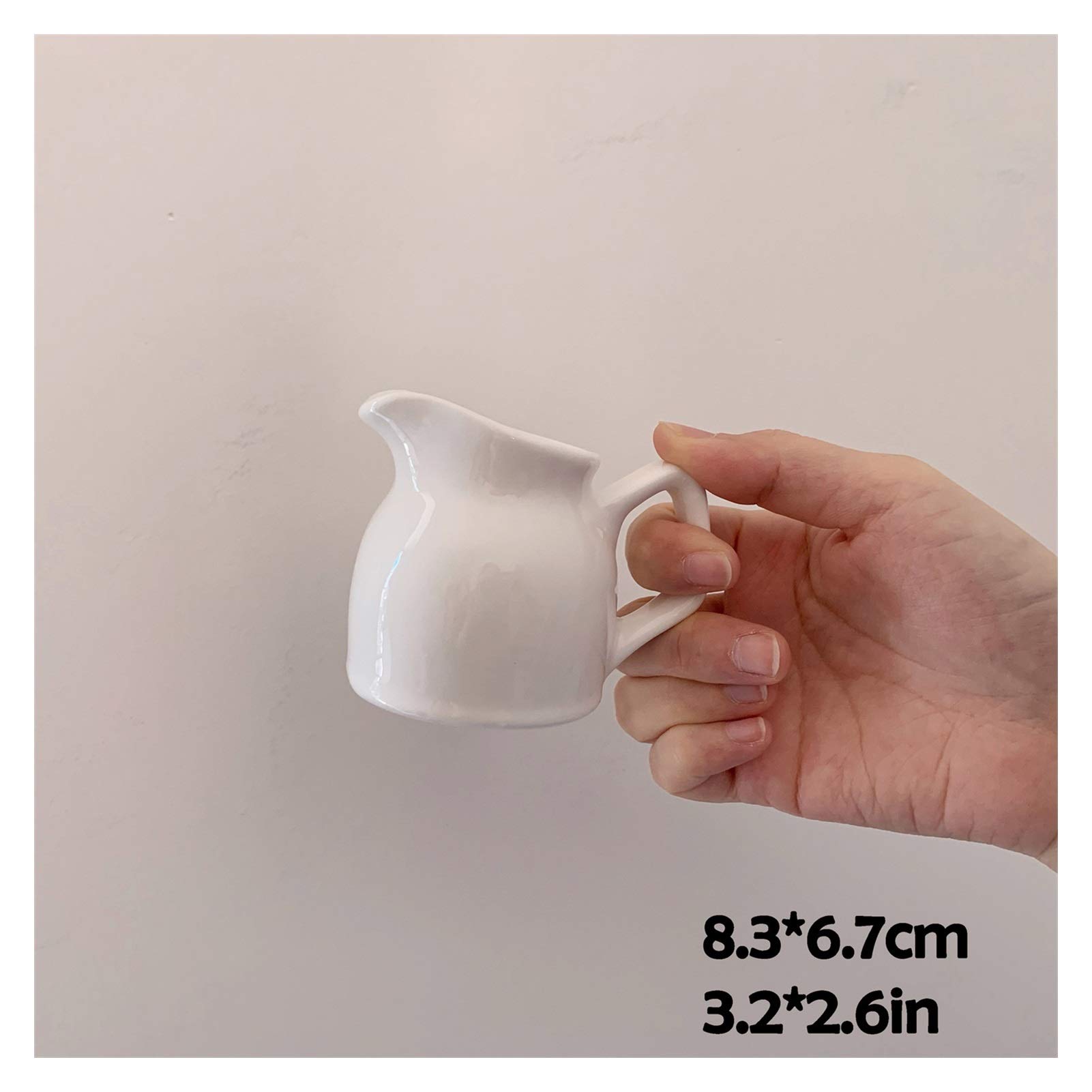 Premium Ceramic Milk Frothing Pitcher with Handle - Small Creamer Jug for Coffee, Latte & Cappuccino - Multifunctional Kitchen Tool for Baristas & Home Use - Perfect for Milk Frothing, Serving Sauces & Creams