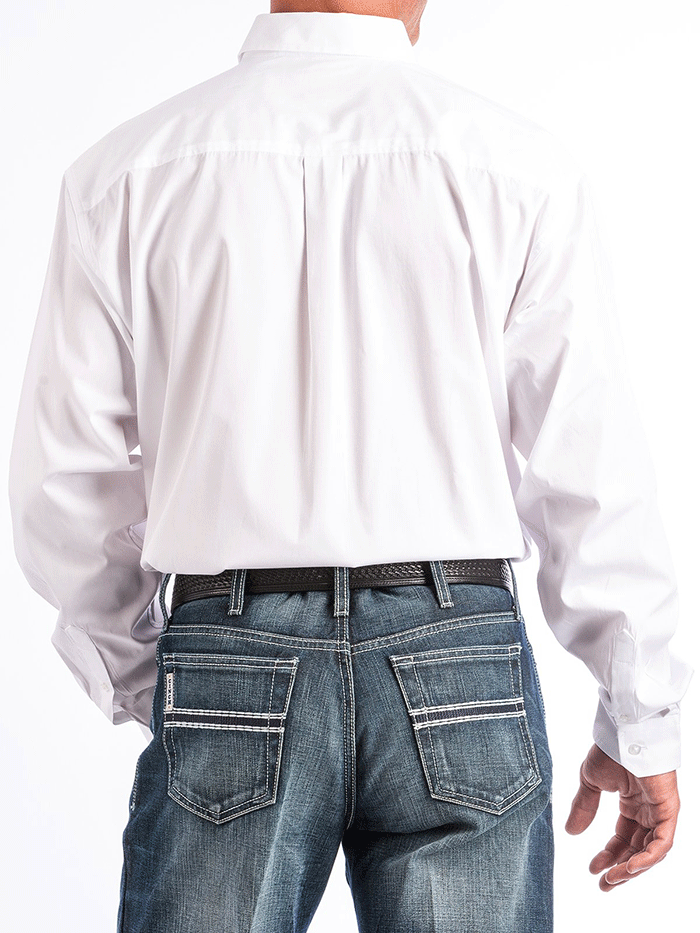 Men's Long Sleeve Single Pocket Casual Shirt - Solid White (MT10320020) | Comfortable Work & Outdoor Wear