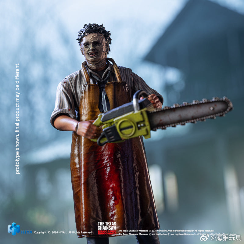 1/18 Scale HIYA 4-Inch Leatherface Action Figure - Texas Chainsaw Massacre Killer Mask Collectible for Horror Fans & Movie Enthusiasts | Perfect for Display, Cosplay & Halloween Decor