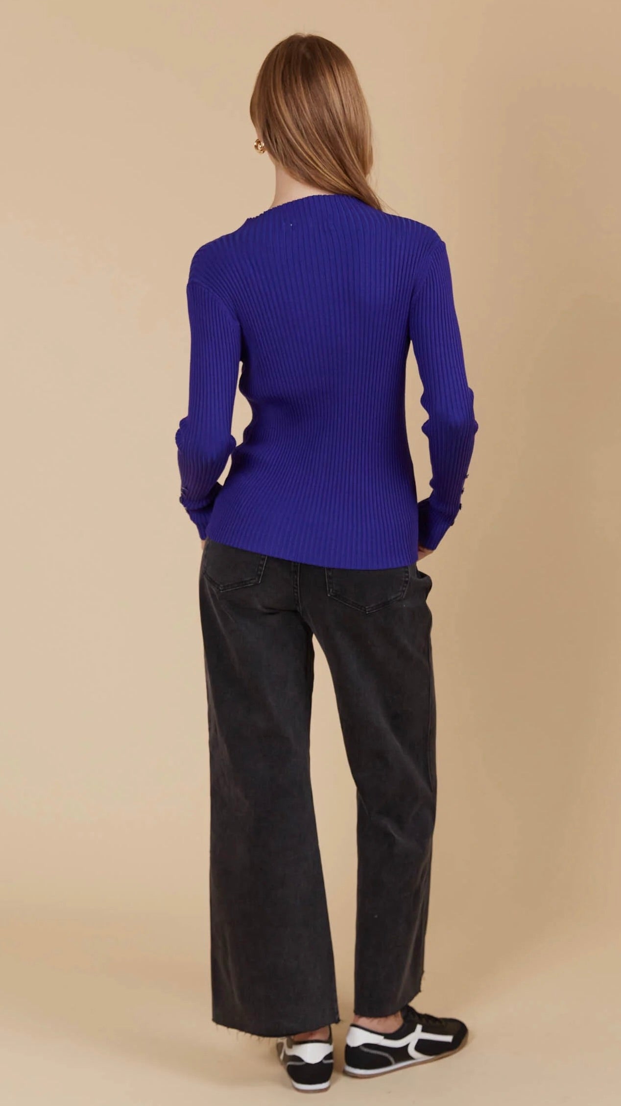 Juno Knit Top Violet - Women's Soft Comfortable Casual T-Shirt for Everyday Wear, Work & Outfits