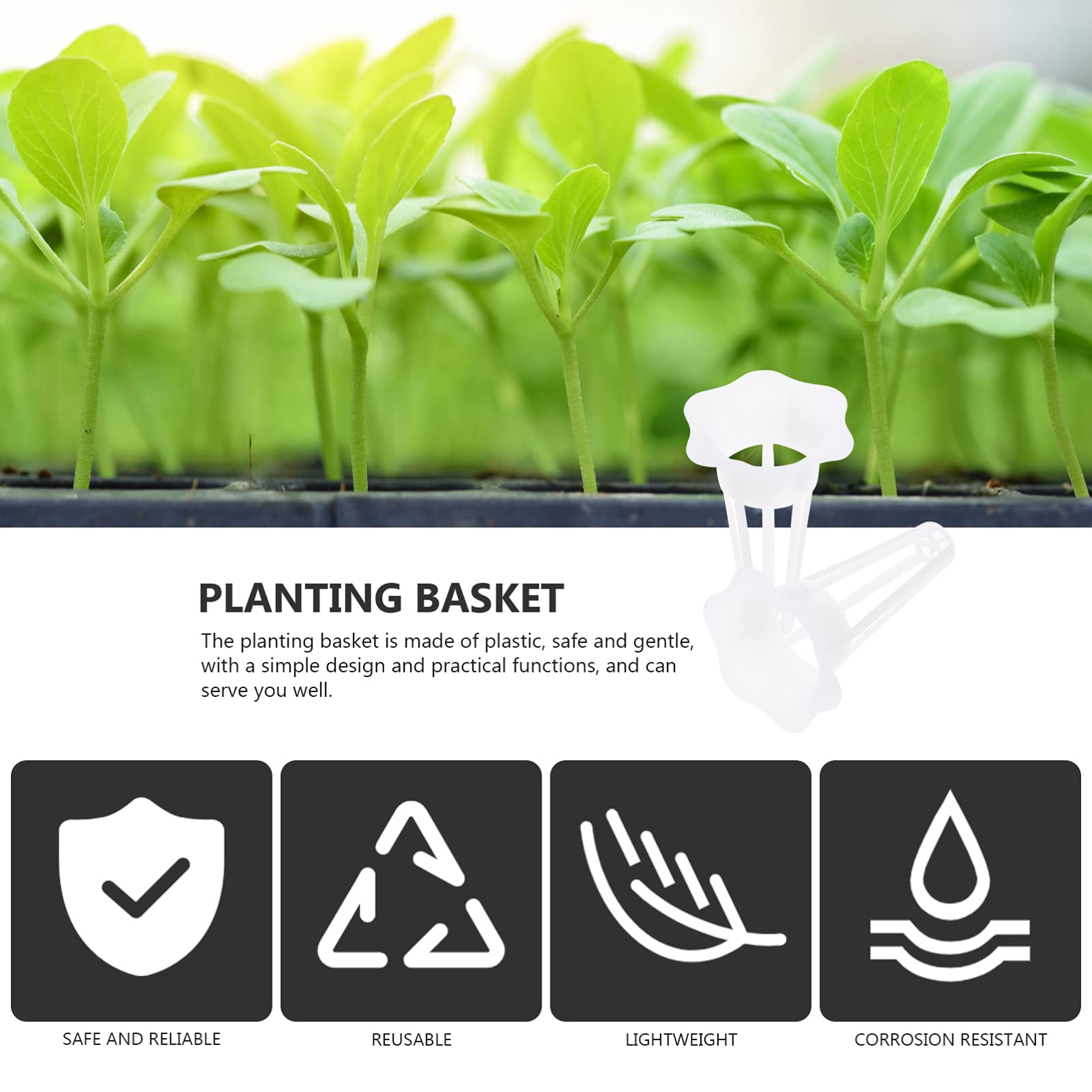50pcs Hydroponic Plant Baskets - Plastic Soilless Planting Cups for Seed Germination & Plant Growth | Garden Accessories for Indoor/Outdoor Hydroponics, Herb Gardens & Vegetable Cultivation