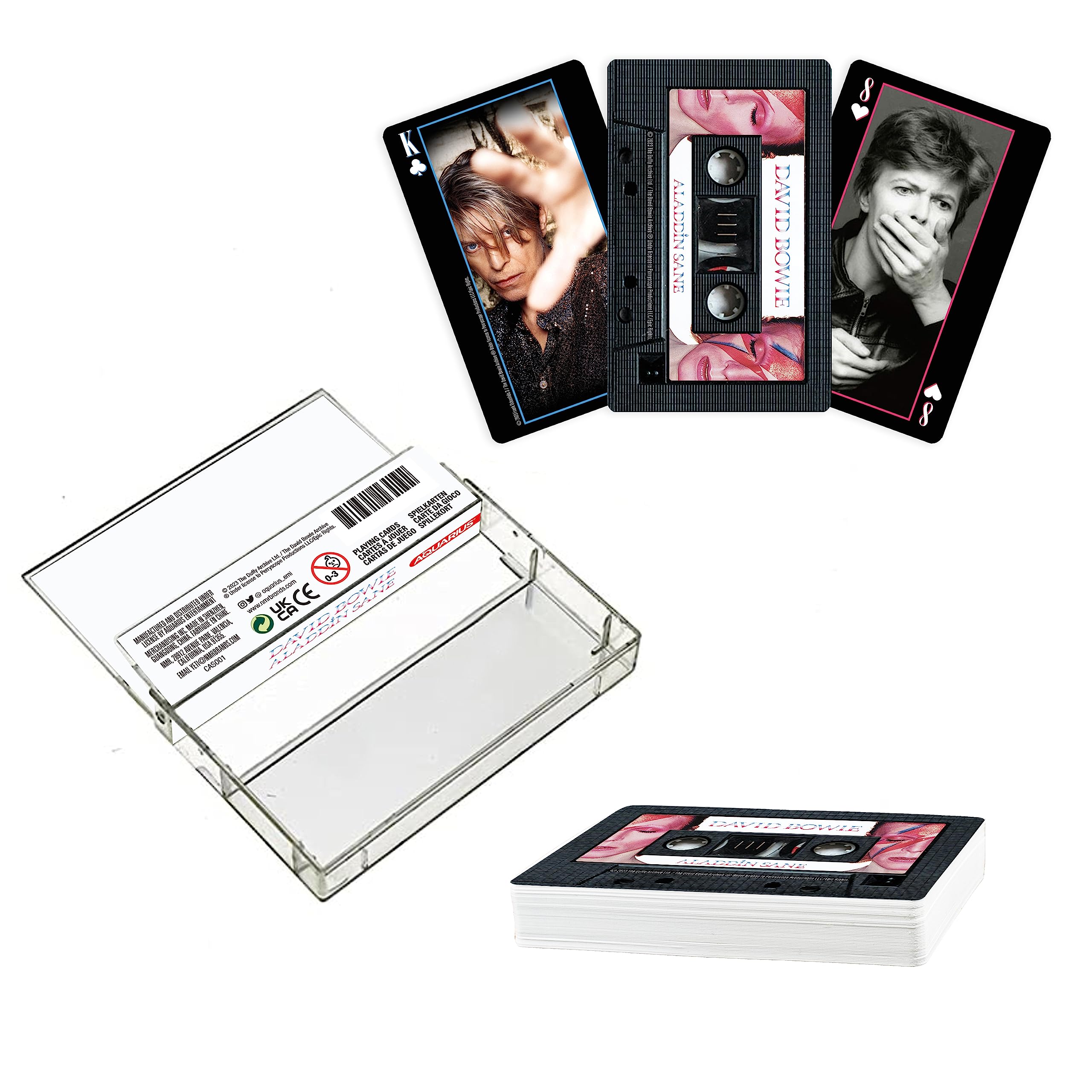 David Bowie Aquarius Cassette Premium Playing Cards - Officially Licensed Collectible Deck for Poker, Magic Tricks & Card Games - Perfect Gift for Bowie Fans & Music Lovers