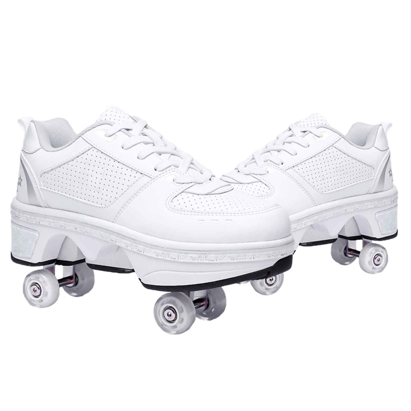 MLyzhe Deformation Roller Skates for Men & Women - Automatic Walking Shoes with Invisible Double-Row Wheels for Adults & Kids - Perfect for Commuting, Fitness & Outdoor Fun