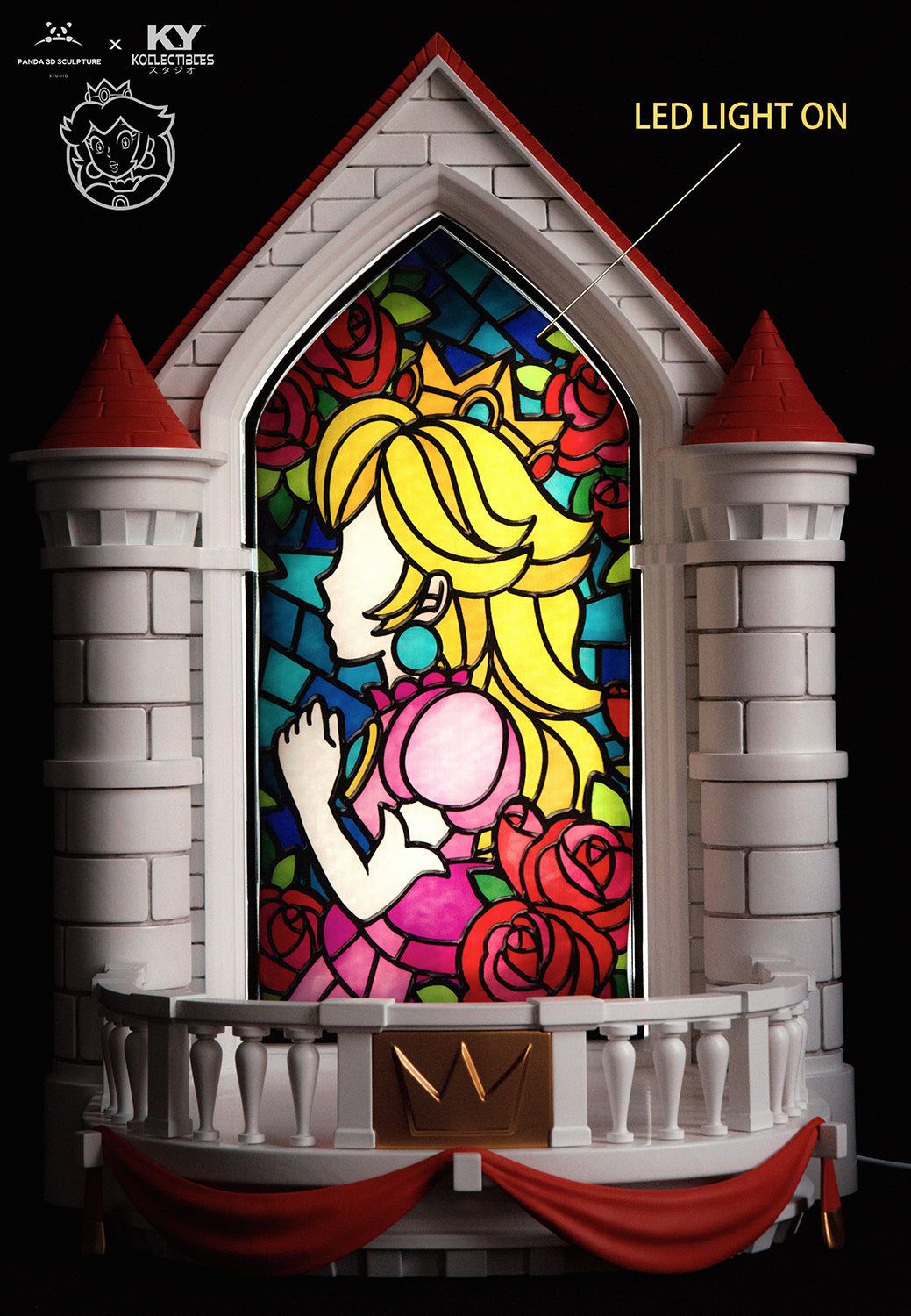 Panda Studio x KY Kollectibles Princess Peach Figure - Super Mario Bros Collectible Doll for Fans & Gamers | Perfect for Display, Gift Giving & Anime Collections
