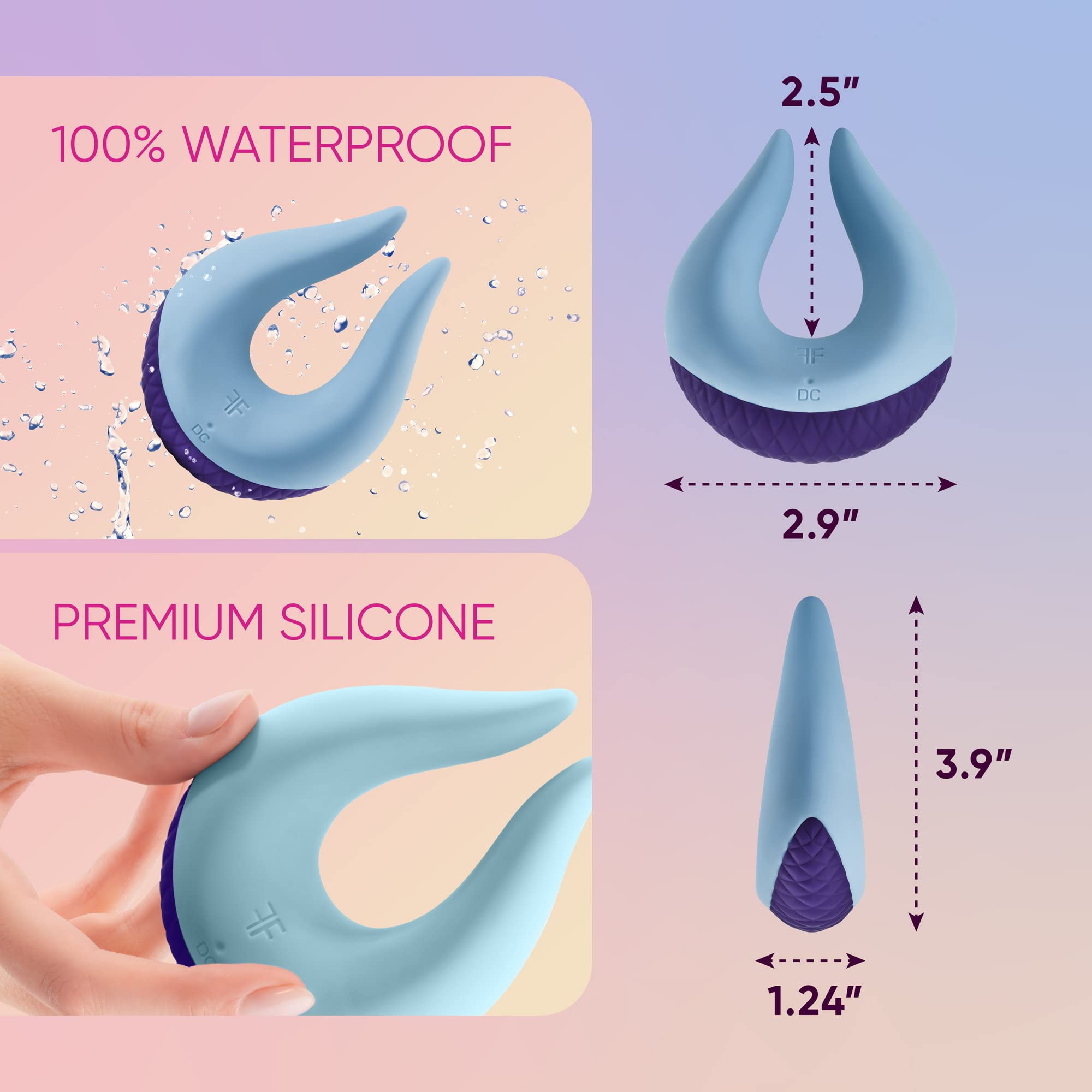 Premium Soft Silicone Clitoral Vibrator for Women - 10 Powerful Vibration Modes, 100% Waterproof & USB Rechargeable - Fluttering Tip Stimulator for Solo Play or Couples (Blue) | Enhance Intimacy & Self-Care Moments