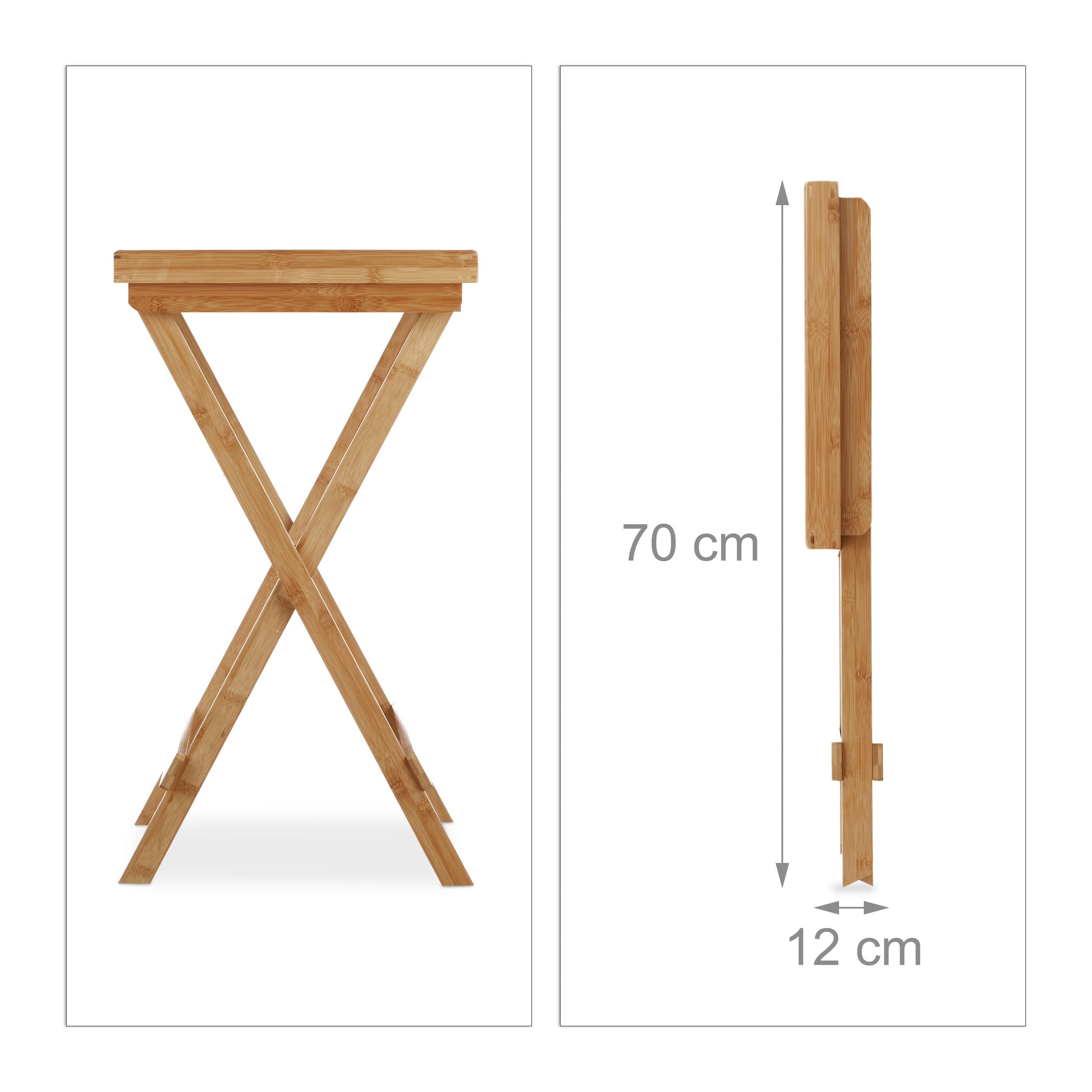 **Relaxdays Bamboo Tray Table - Foldable Serving Table for Breakfast in Bed, Sofa, or Outdoor Use - Natural Brown - 66 x 50 x 38.5 cm**    *(Perfect for cozy mornings, TV snacks, picnics, or as a stylish side table!)*
