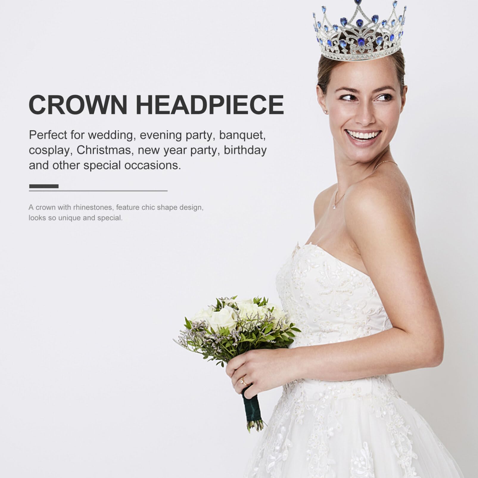 Amosfun Crown Hair Jewelry for Women - Elegant Bridal Hair Accessories, Wedding Headband, Birthday & Cosplay Accessories with Oversized Zircon Design | Perfect for Weddings, Parties, Prom, and Special Occasions