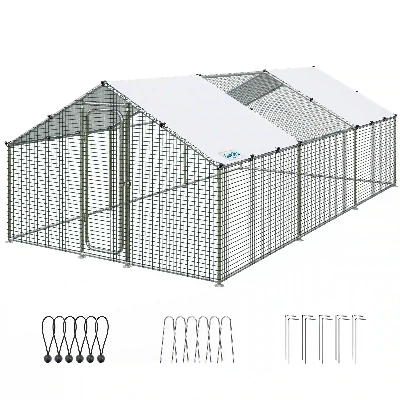 Large Metal Chicken Coop Run - Durable Outdoor Poultry Pen for Hens & Roosters - Perfect for Backyard Farming & Free Range Chicken Keeping