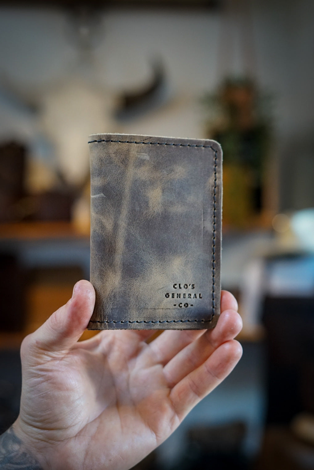 Mini Trucker Wallet for Men - Two Tone Sepia & Flat Black Slim RFID Blocking Bifold Wallet - Perfect for Travel, Daily Use & Minimalist Lifestyle