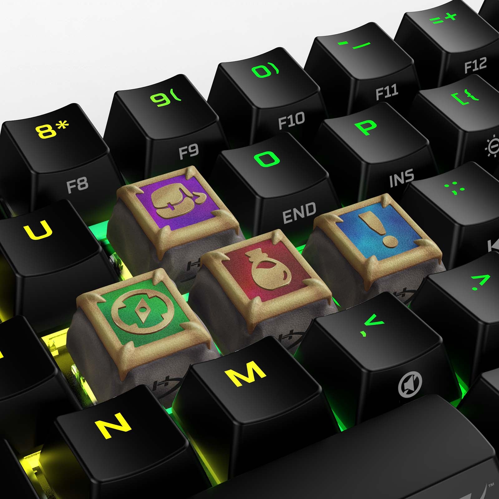 HX3D Custom Keycaps - RPG Icon Set for Mechanical Keyboards | Perfect for Gaming, Typing & Custom PC Builds