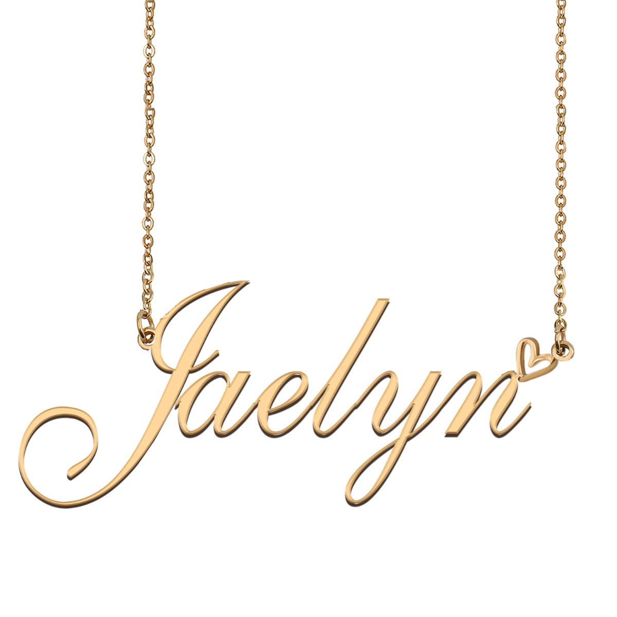 Custom Name Necklace - 18K Gold Plated Jaelyn Nameplate Personalized Jewelry for Women | Elegant Gift for Birthday, Anniversary & Valentine's Day
