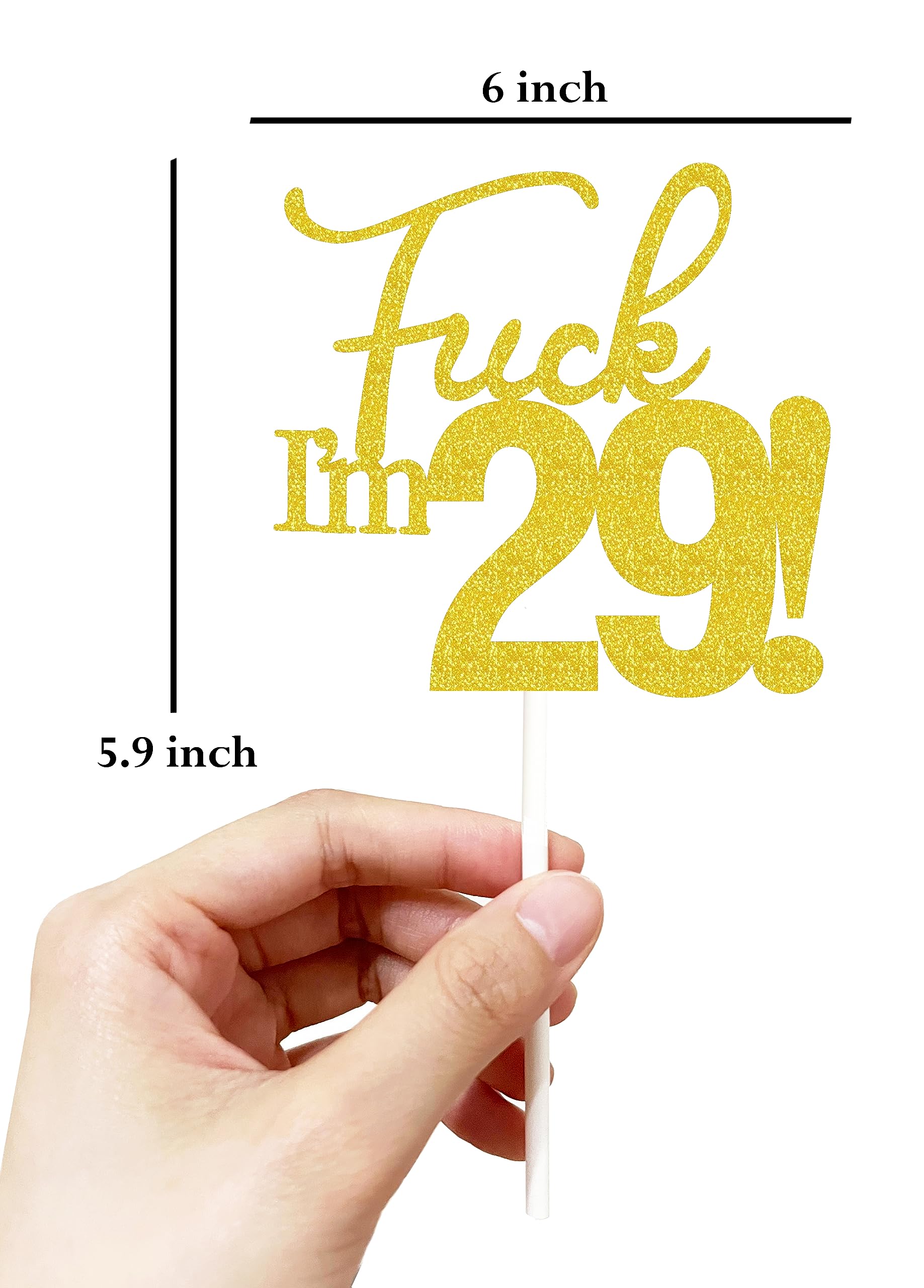 29th Birthday Cake Toppers Set - 29 Gold Number Cake Decorations for Men & Women - Funny 29 Cake Topper for Birthday Party Decorations - Perfect for 29th Birthday Celebrations, Anniversaries & Special Occasions