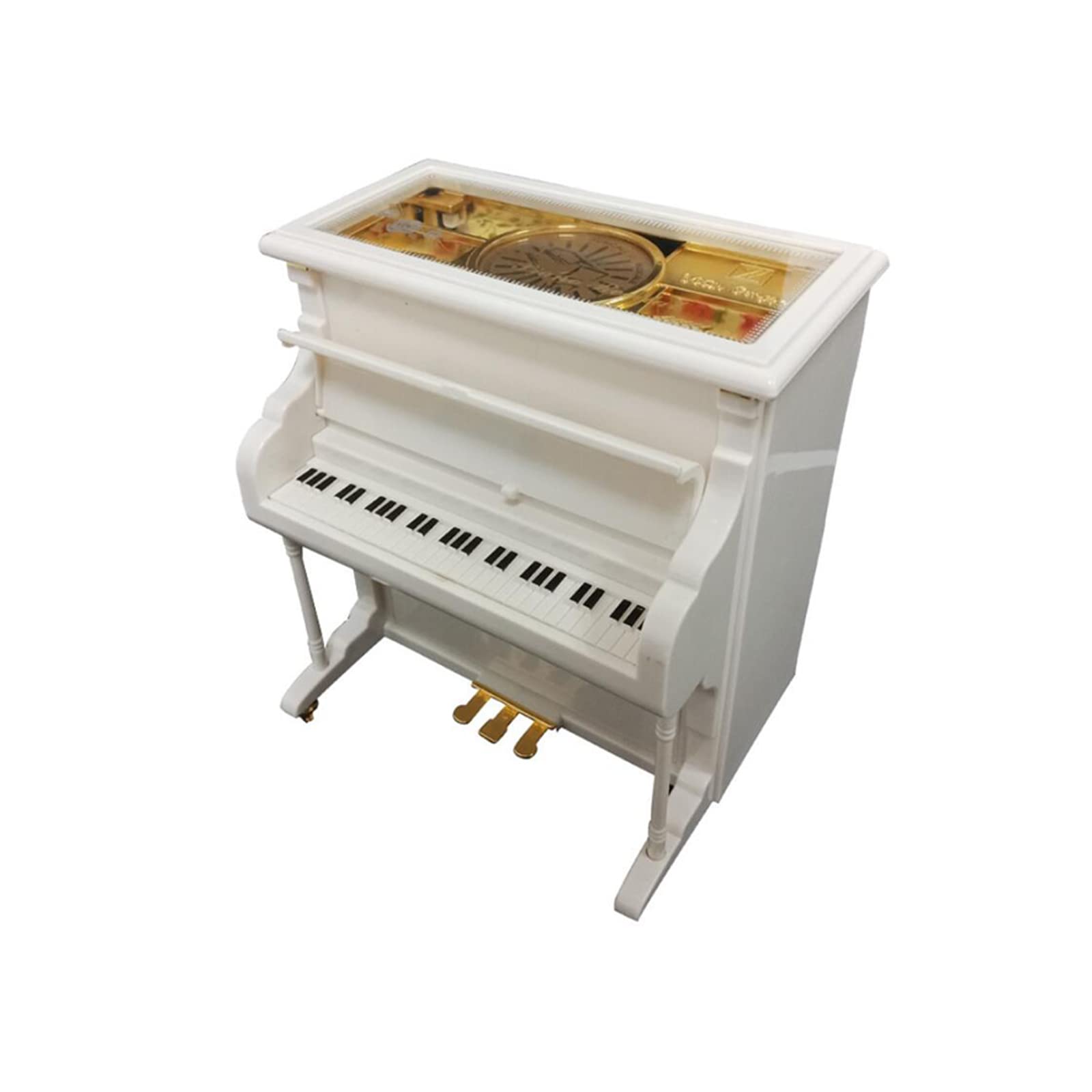 Musltaiy Romantic Wind-Up Piano Music Box - Perfect Wedding Decoration & Gift for Girls (White) - Ideal for Anniversaries, Bedroom Decor, and Special Occasions