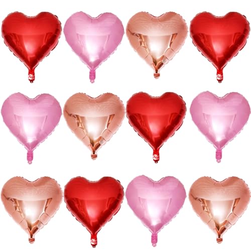 12 Red Pink Rose Gold