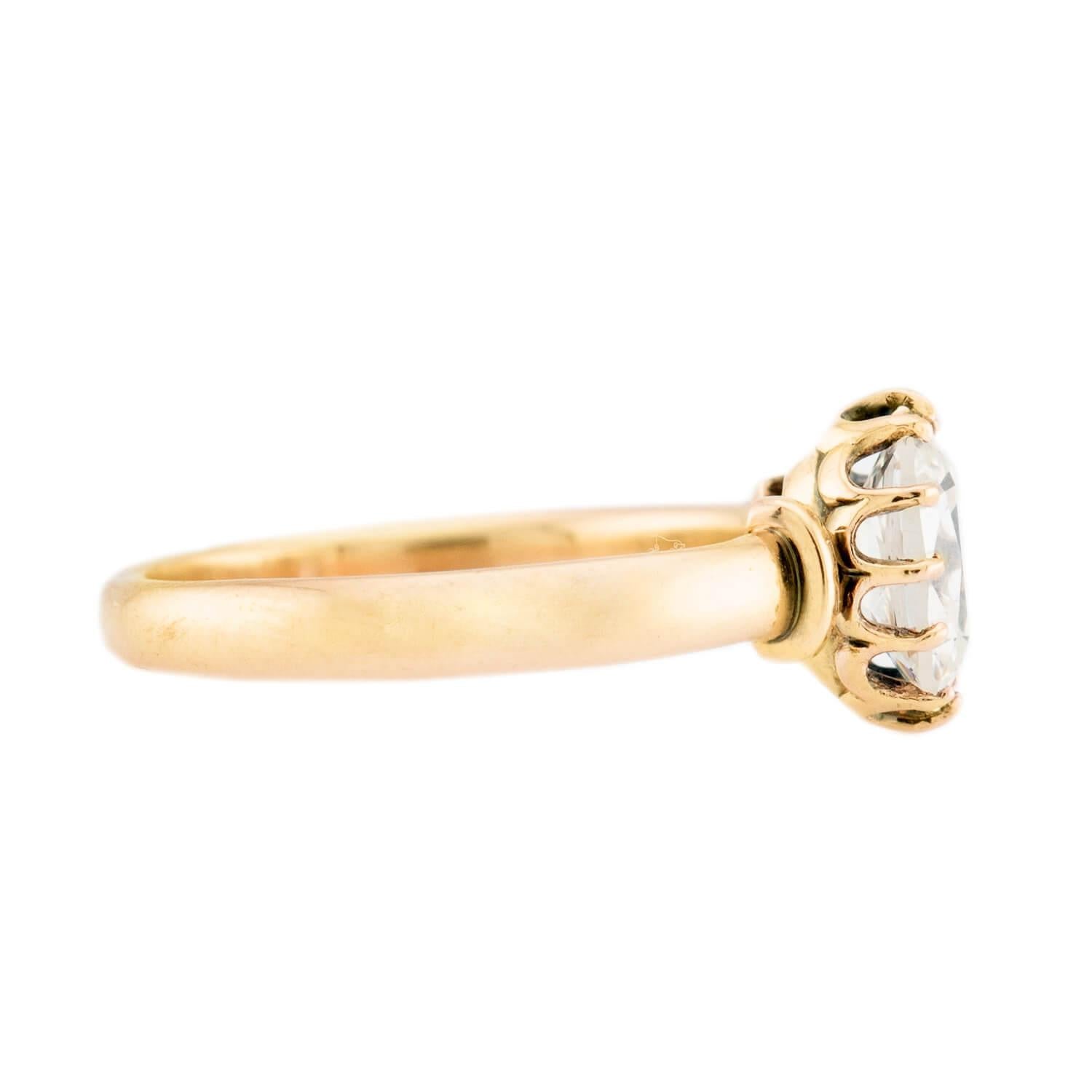 Victorian Style 18k Gold GIA Certified Diamond Engagement Ring - 1.06 Carat Solitaire for Wedding Proposal & Anniversary Gift