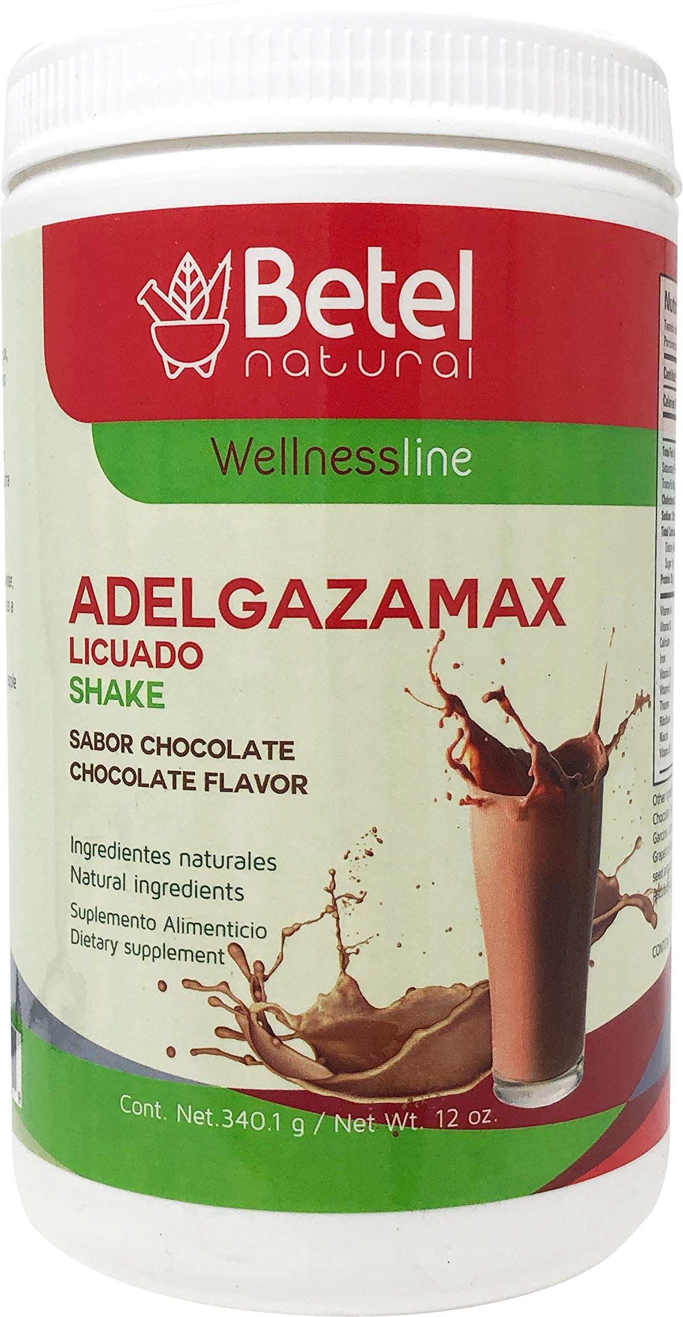 Adelgazamax Weight Loss Protein Shake - Chocolate Flavor with Whey Protein, Soy Protein, African Mango & Hoodia Extract - 12 Oz for Meal Replacement & Post-Workout Recovery