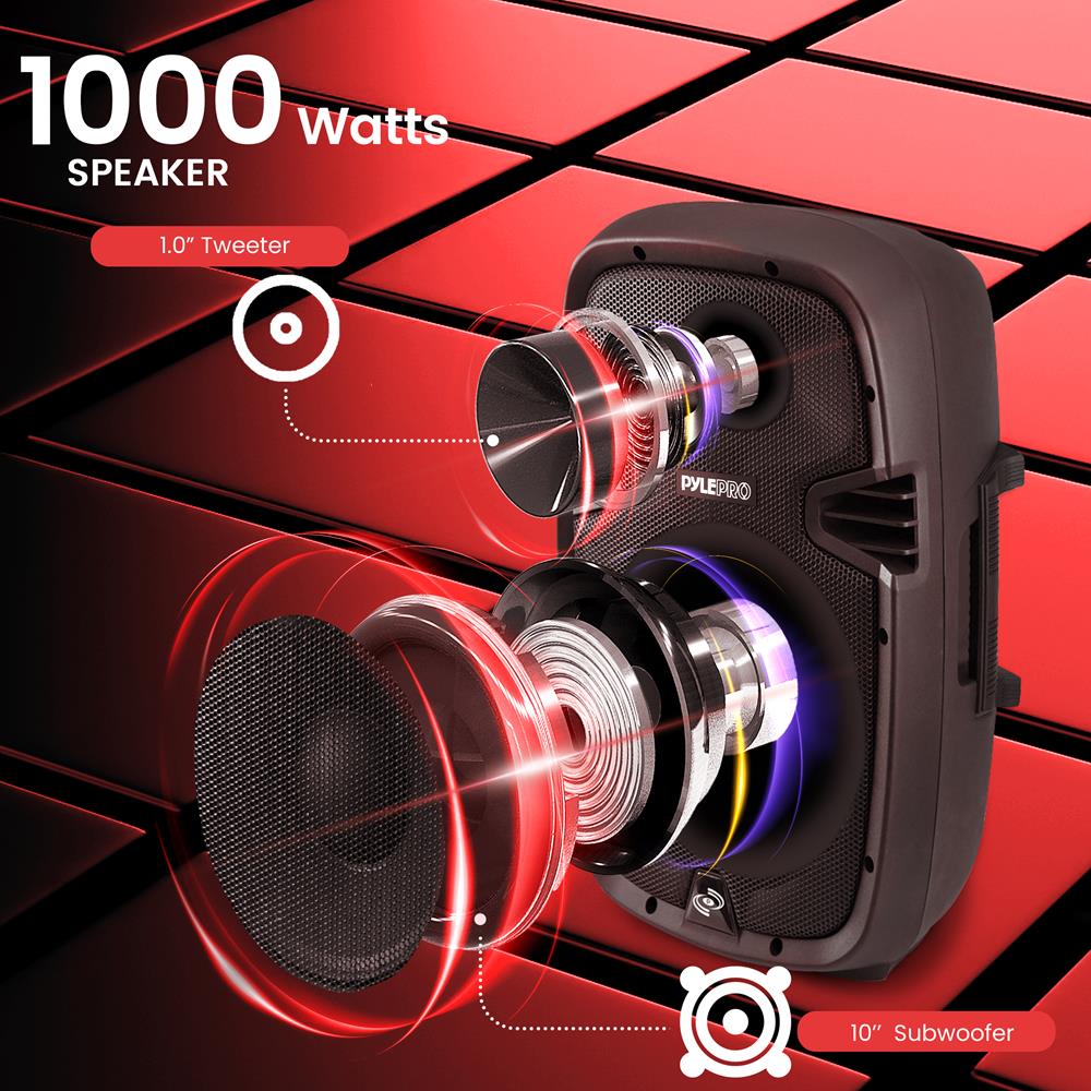 Professional Active PA Speaker System - High Power Portable Sound System for Live Music, DJ Gigs, Outdoor Events & Public Address