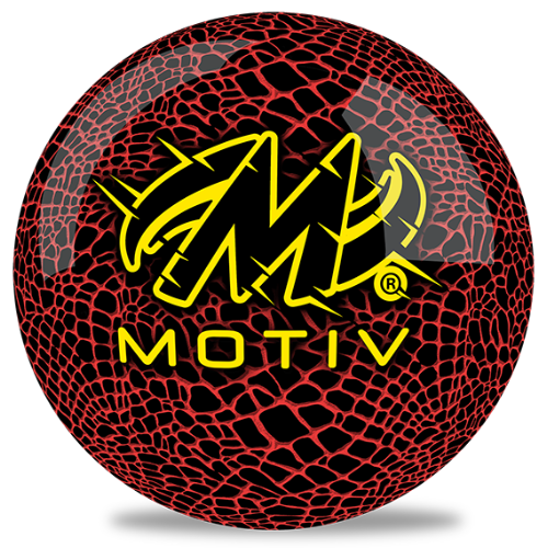 Motiv Venom Red/Yellow Spare Bowling Ball - High Performance Bowling Ball for Strikes & Spares | Perfect for League Play & Tournament Competition