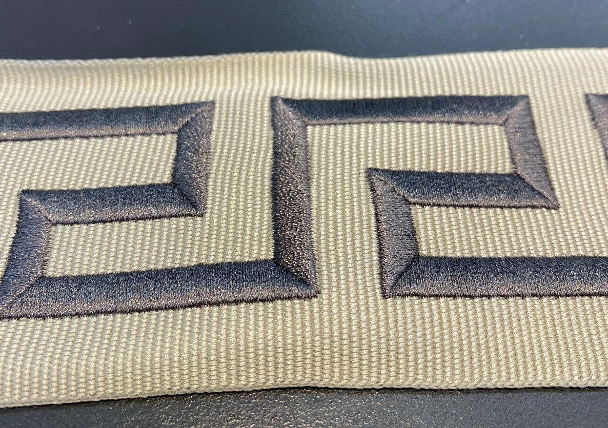 Greek Key Trim Tape - Taupe Gray Embroidery Ribbon by The Yard for DIY Home Decor, Sewing & Craft Projects
