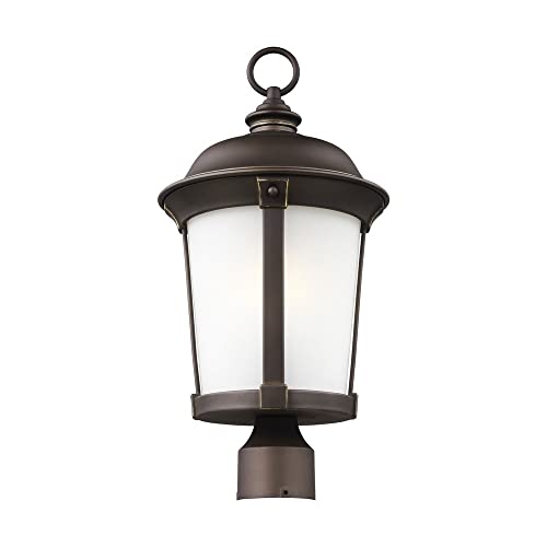 Seagull Lighting Generation 8250701-71 Transitional Outdoor Post Lantern - Antique Bronze Finish, Weather-Resistant Design for Patio, Garden & Entryway Lighting | Seagull-Calder Collection