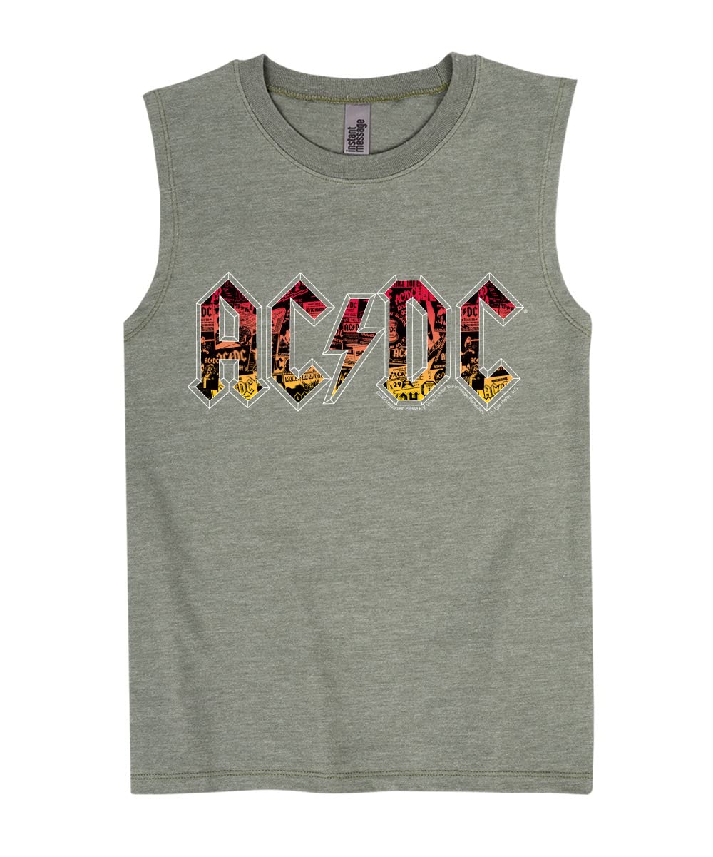 AC/DC Band Youth Muscle Tank Top - Vintage Rock Poster Texture - Soft Cotton Blend for Concerts & Casual Wear