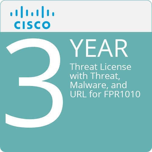 Cisco FPR1010T 3-Year Threat License (TMC) - Malware Protection, URL Filtering & Advanced Security for Firepower 1010 | Network Security Solution for Small Businesses & Enterprise Firewalls