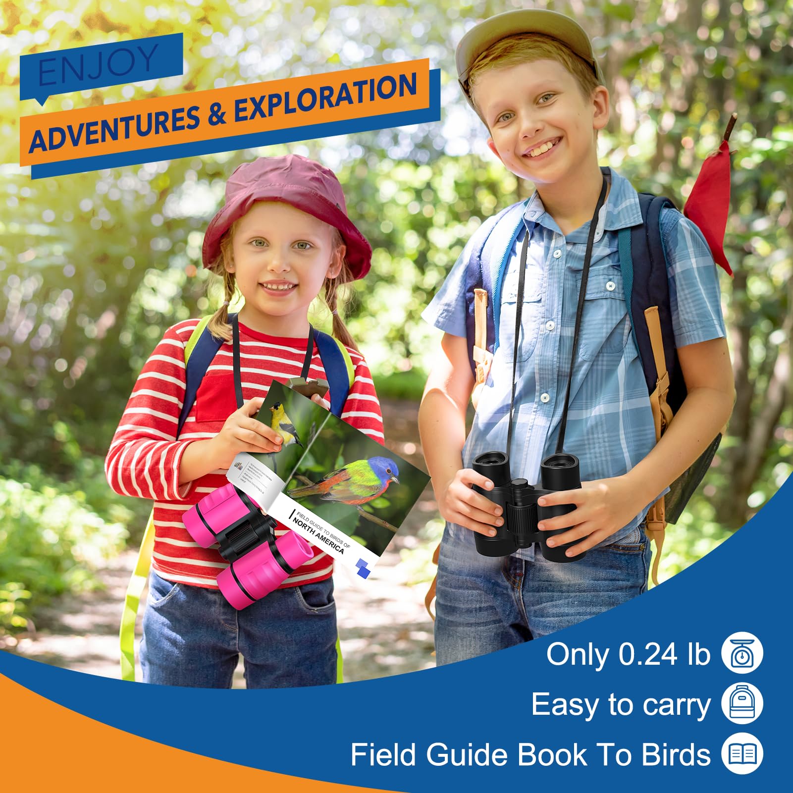 **Kids Binoculars for Boys & Girls Ages 3-8 - Bird Watching & Outdoor Exploration Toy with Manual - Perfect Easter, Birthday Gifts for 4-8 Year Olds - Ideal for Camping, Hiking, Travel & Nature Adventures**
