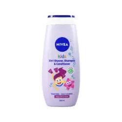 Nivea Kids 3-in-1 Shower Shampoo & Conditioner with Magic Berry Scent - 8.5oz (250ml) - Gentle Hair & Body Wash for Children - Perfect for Bath Time & Daily Hygiene