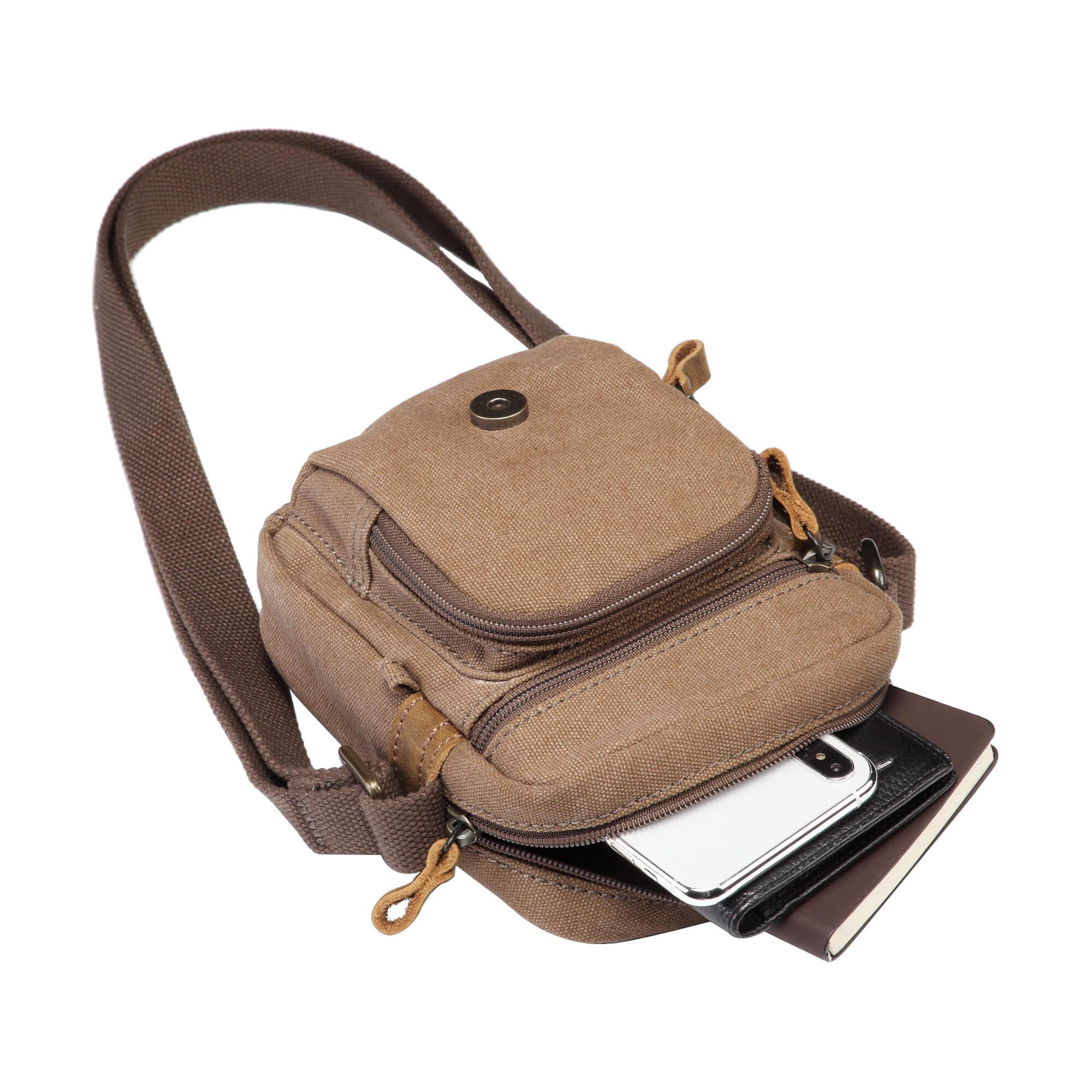 TRP0213 Troop London Classic Canvas Crossbody Bag for Men & Women - Stylish & Durable Everyday Shoulder Bag for Work, Travel & Casual Outings