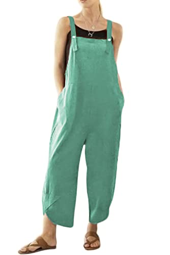 ALKAHE Women's Casual Overalls - Cotton Loose Bib Adjustable Jumpsuit with Pockets for Spring, Summer & Fall | Workwear, Gardening, Outdoor Activities & Everyday Comfort